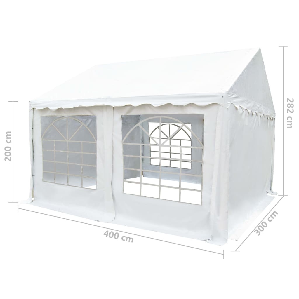 vidaXL Garden Marquee PVC 3x4 m White